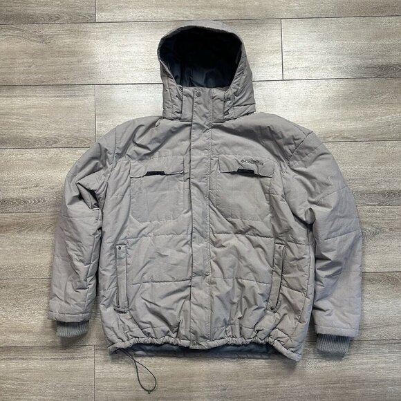Columbia Jacket Insulated Coat Men's Size XXL Gray Hooded Waterproof - Picture 1 of 6